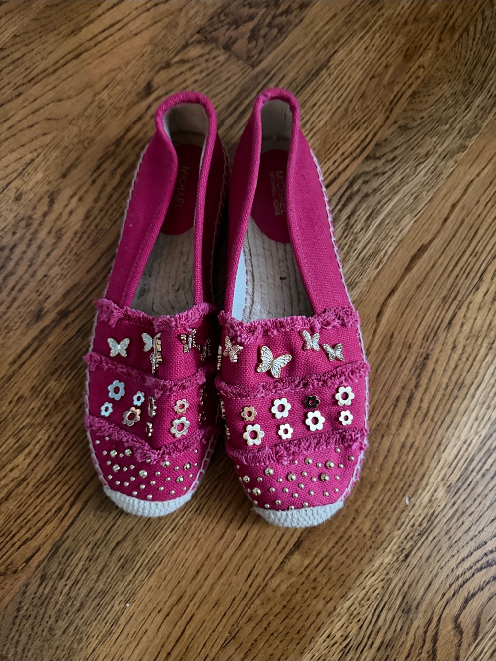 Michael Kors Slip-On Shoes with Butterfly & Flower Embellishments